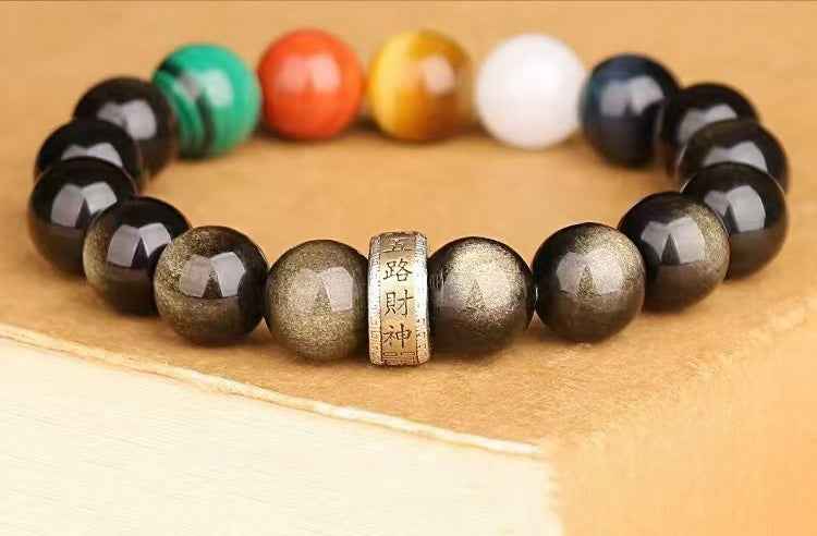 Five Paths Wealth Deities Gemstone Bracelet – Quintessential Elemental Harmony